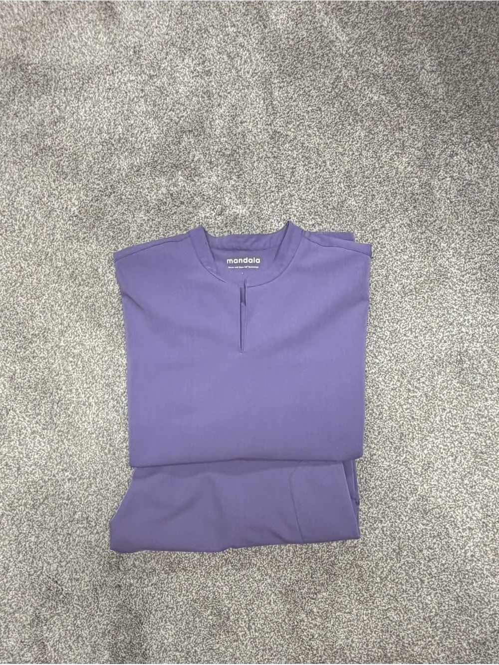 Mandala Lavender Scrub Set 💜 Large Top & XL Bottoms | Soft Stretch